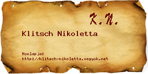 Klitsch Nikoletta névjegykártya